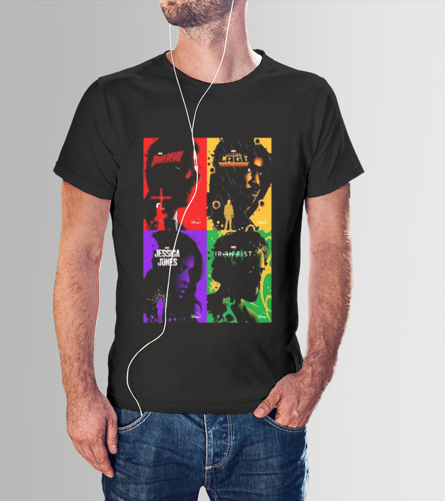 Marvel Daredevil Jessica Jones Luke Cage Iron Fist Heroes Disney T-Shirt