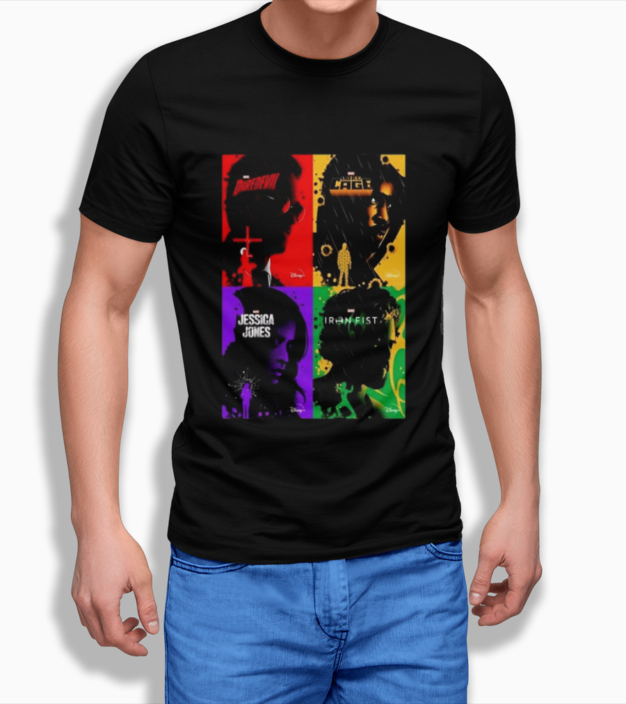 Marvel Daredevil Jessica Jones Luke Cage Iron Fist Heroes Disney T-Shirt