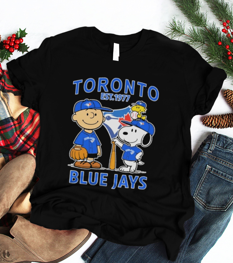 Toronto Est 1977 Blue Jays Snoopy Charlie Brown Woodstock T-Shirt