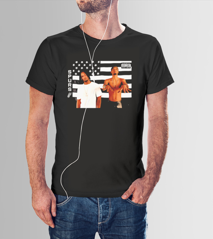 Spurs Wemby And Castle Stankonia American Flag T-Shirt