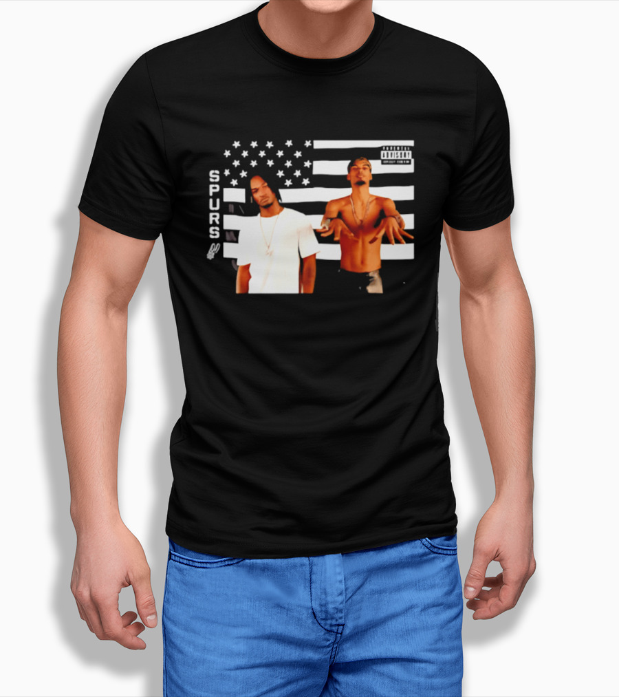 Spurs Wemby And Castle Stankonia American Flag T-Shirt