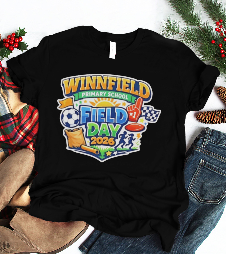 Winnfield Primary School Field Day 2026 Soccer Race Checkered Flags T-Shirt