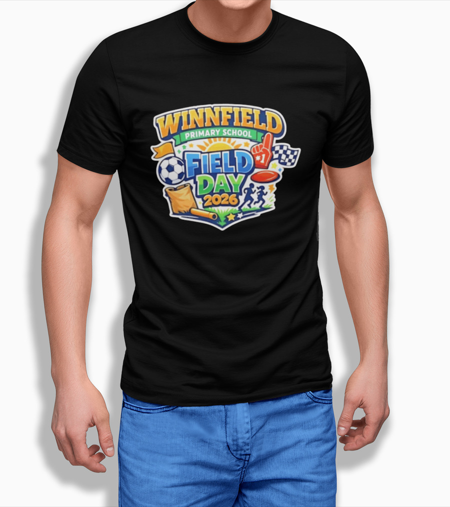 Winnfield Primary School Field Day 2026 Soccer Race Checkered Flags T-Shirt