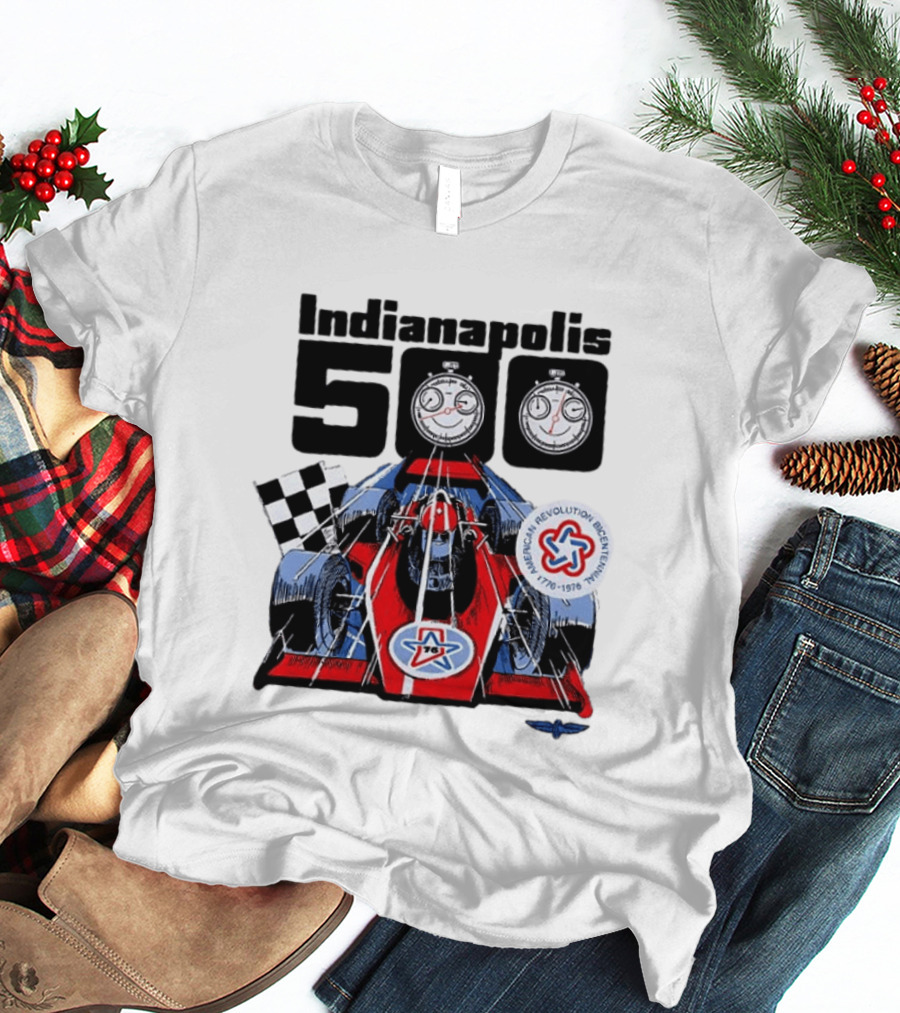Indianapolis 500 1976 60th Anniversary Racing Car American Revolution Bicentennial T-Shirt