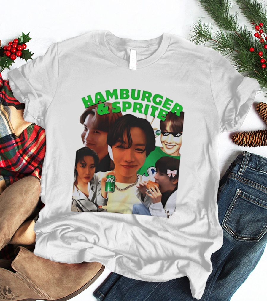 J Hope BTS Hamburger & Sprite Collage T-Shirt