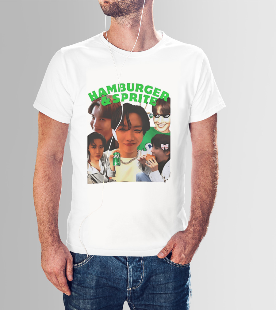 J Hope BTS Hamburger & Sprite Collage T-Shirt