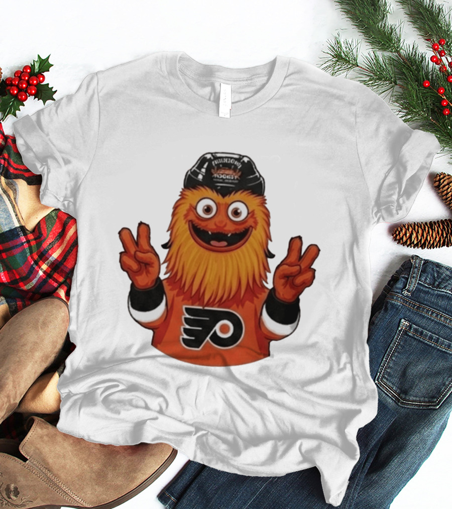 Philadelphia Flyers Gritty Peace Victory Hockey Fan Favorite T-Shirt