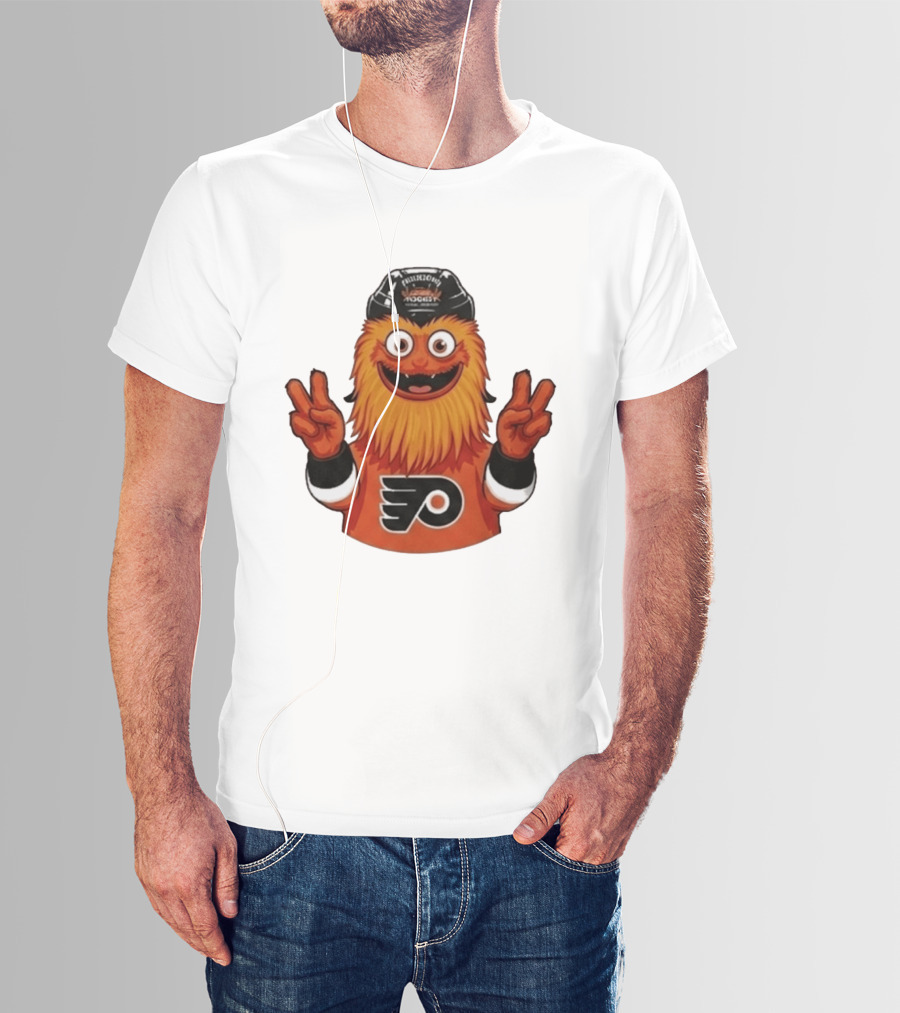 Philadelphia Flyers Gritty Peace Victory Hockey Fan Favorite T-Shirt