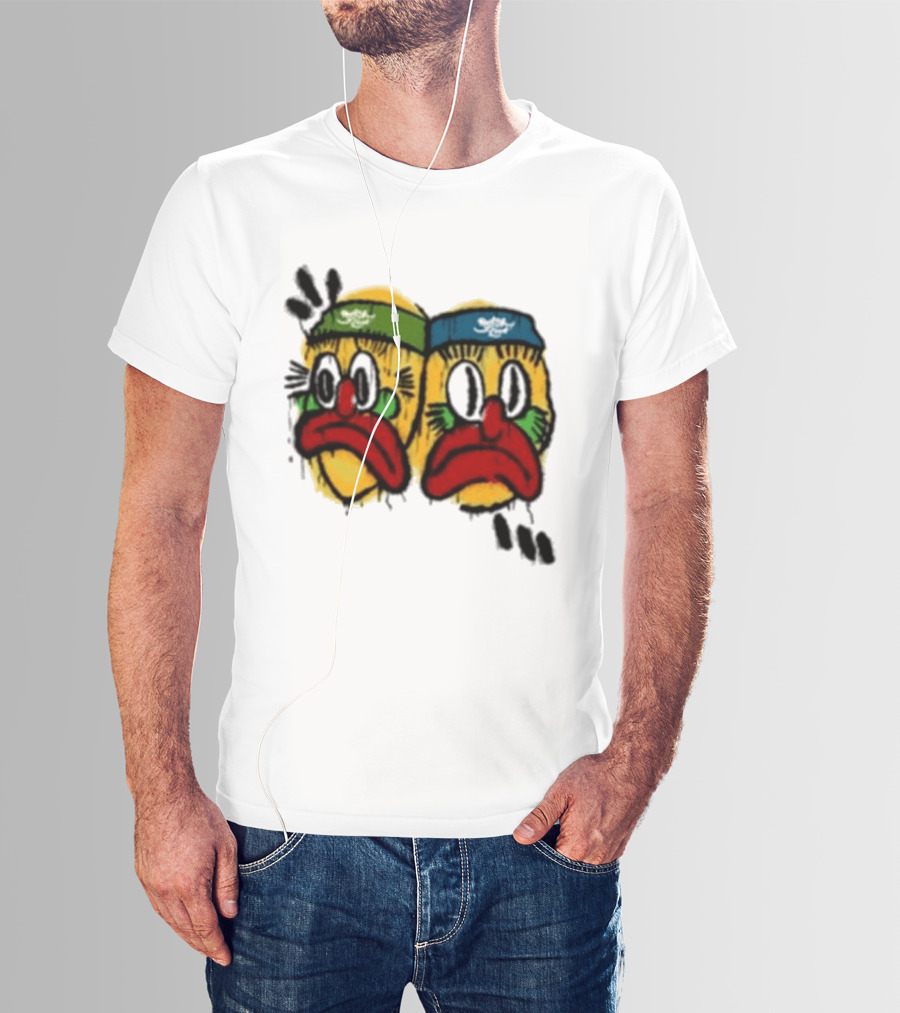 Rolling Loud RL X RL Slawn Jester Two Sad Faces Headbands T-Shirt
