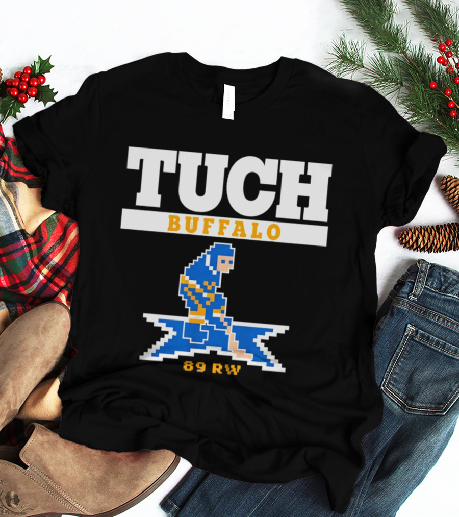 Tuch Buffalo Sabres 89 RW Classic Pixel Hockey T-Shirt