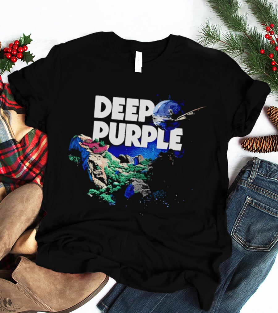 Deep Purple Colorful Splatters And Paint Brush Strokes T-Shirt