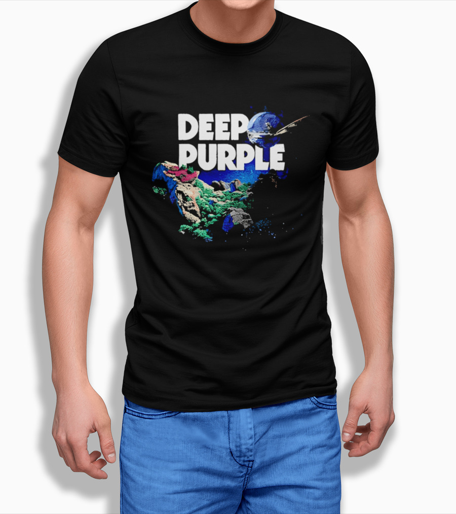 Deep Purple Colorful Splatters And Paint Brush Strokes T-Shirt