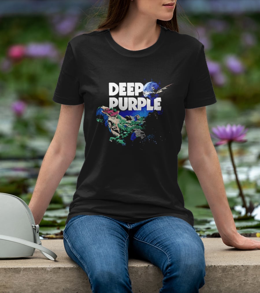 Deep Purple Colorful Splatters And Paint Brush Strokes T-Shirt