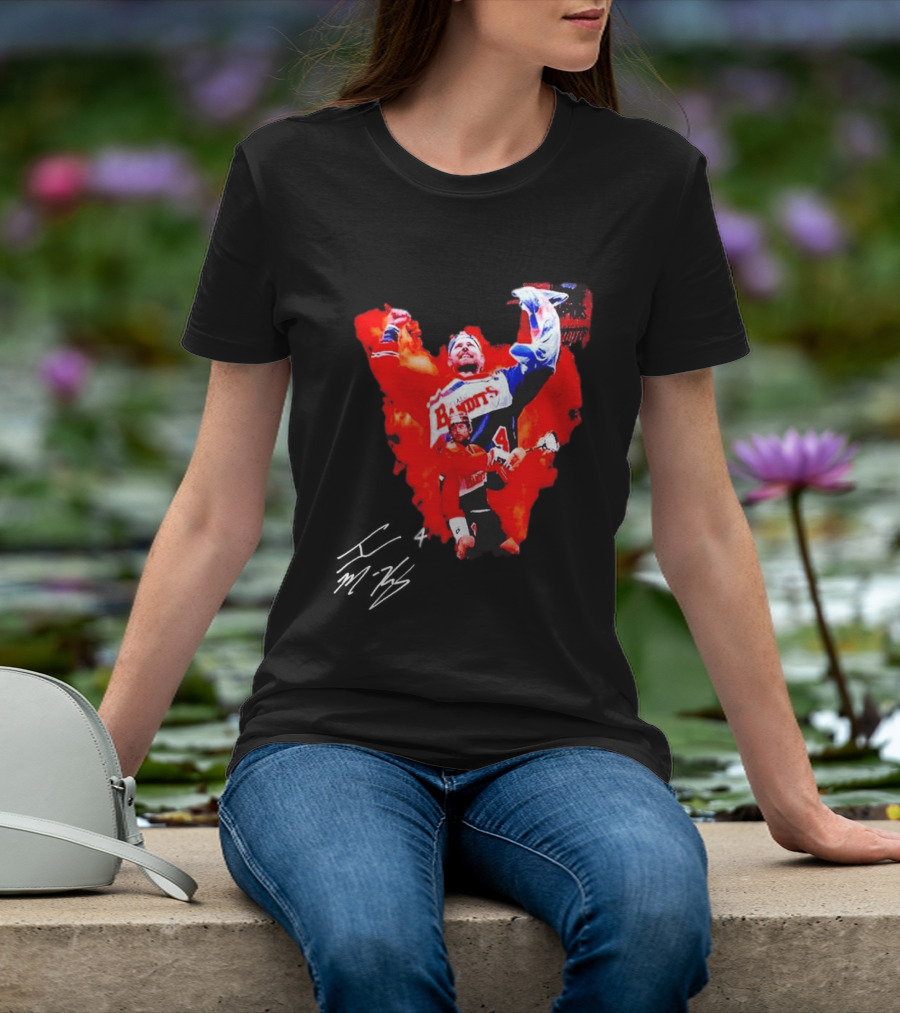 Ian MacKay Bandits Lacrosse Legend Signed Color Burst Collage T-Shirt