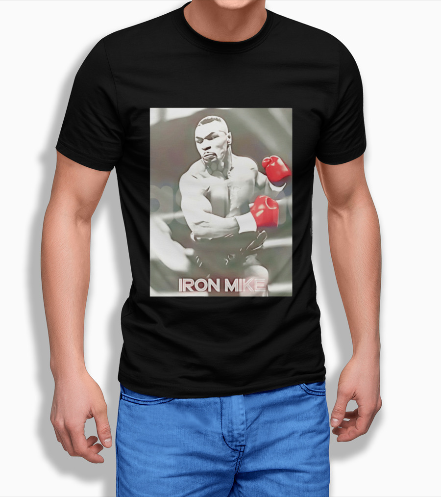 Boxing Legend Iron Mike Tyson Vintage Style Red Gloves T-Shirt