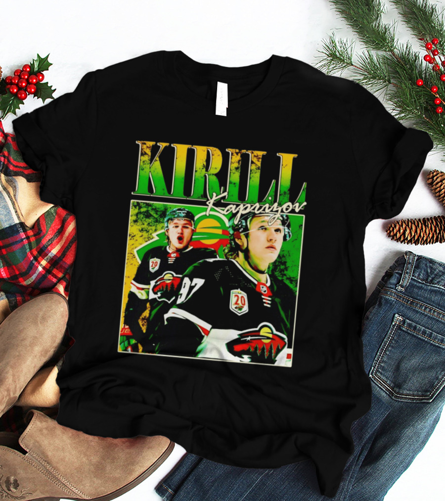 Kirill Kaprizov Minnesota Wild NHL Hockey Player With 20th Anniversary T-Shirt