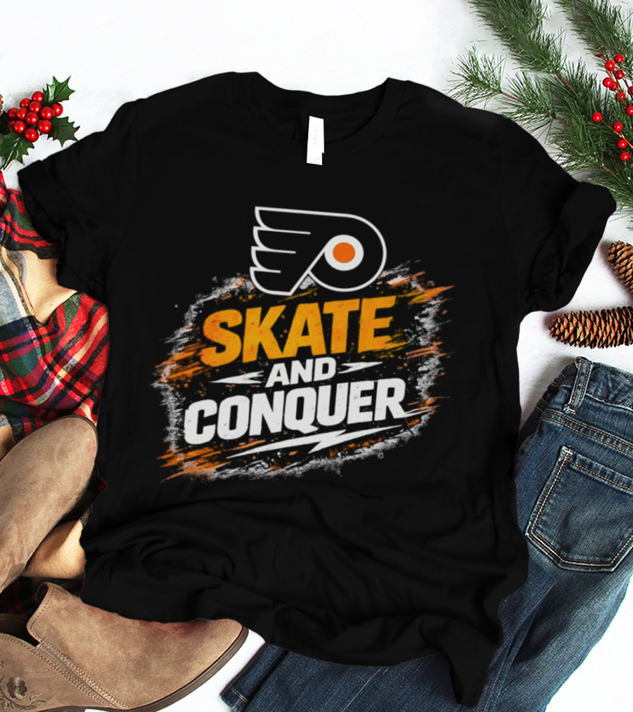 Philadelphia Flyers Skate And Conquer NHL T-Shirt