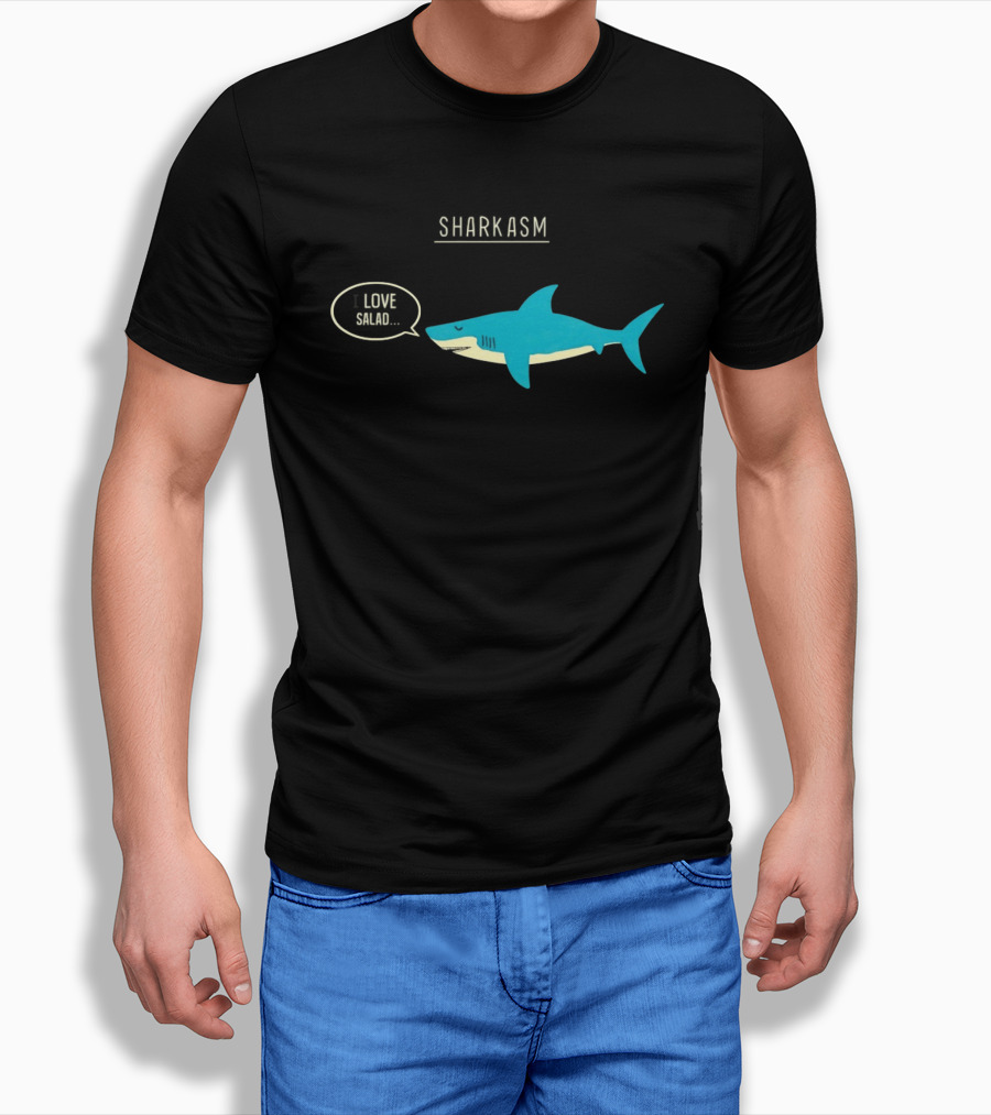 SHARK ASM I LOVE SALAD Shark Sarcasm Fun T-Shirt