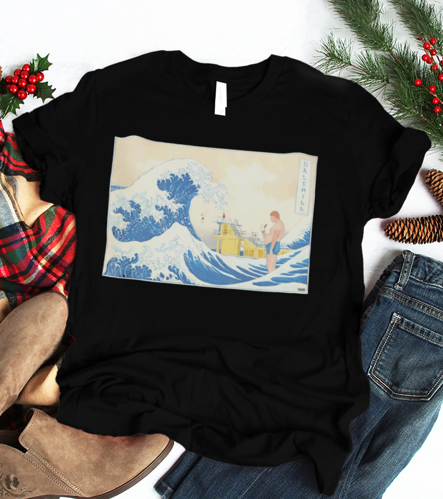 The Great Wave Salthill Swimmer And Diving Board Scene T-Shirt
