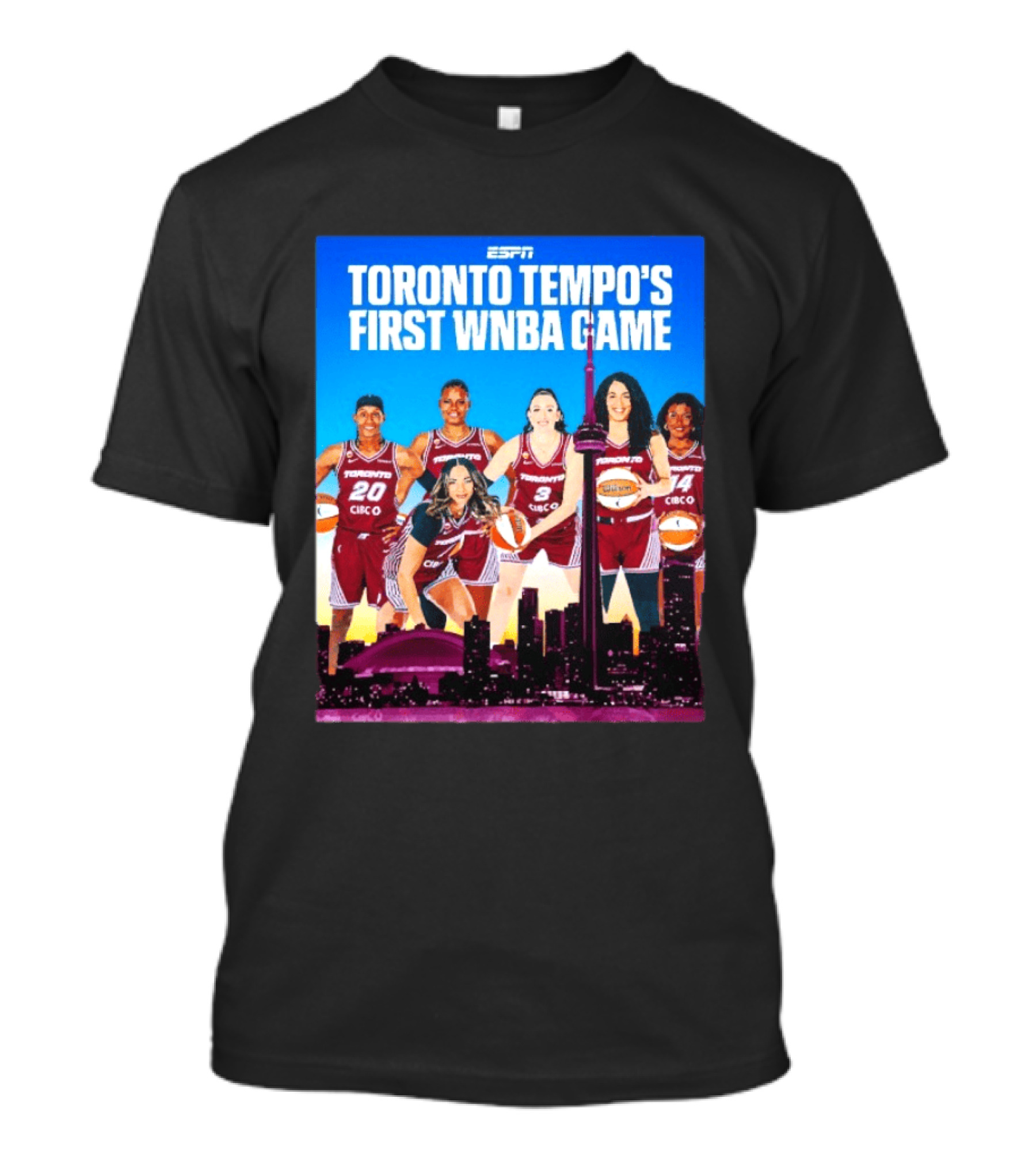Toronto Tempos First WNBA Game ESPN Basketball Team Event T-Shirt