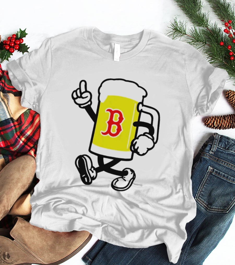 2026 Red Sox Beer With Walking Foam And Red B T-Shirt