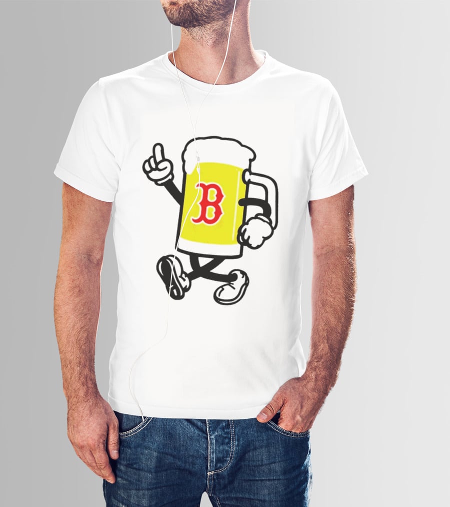 2026 Red Sox Beer With Walking Foam And Red B T-Shirt