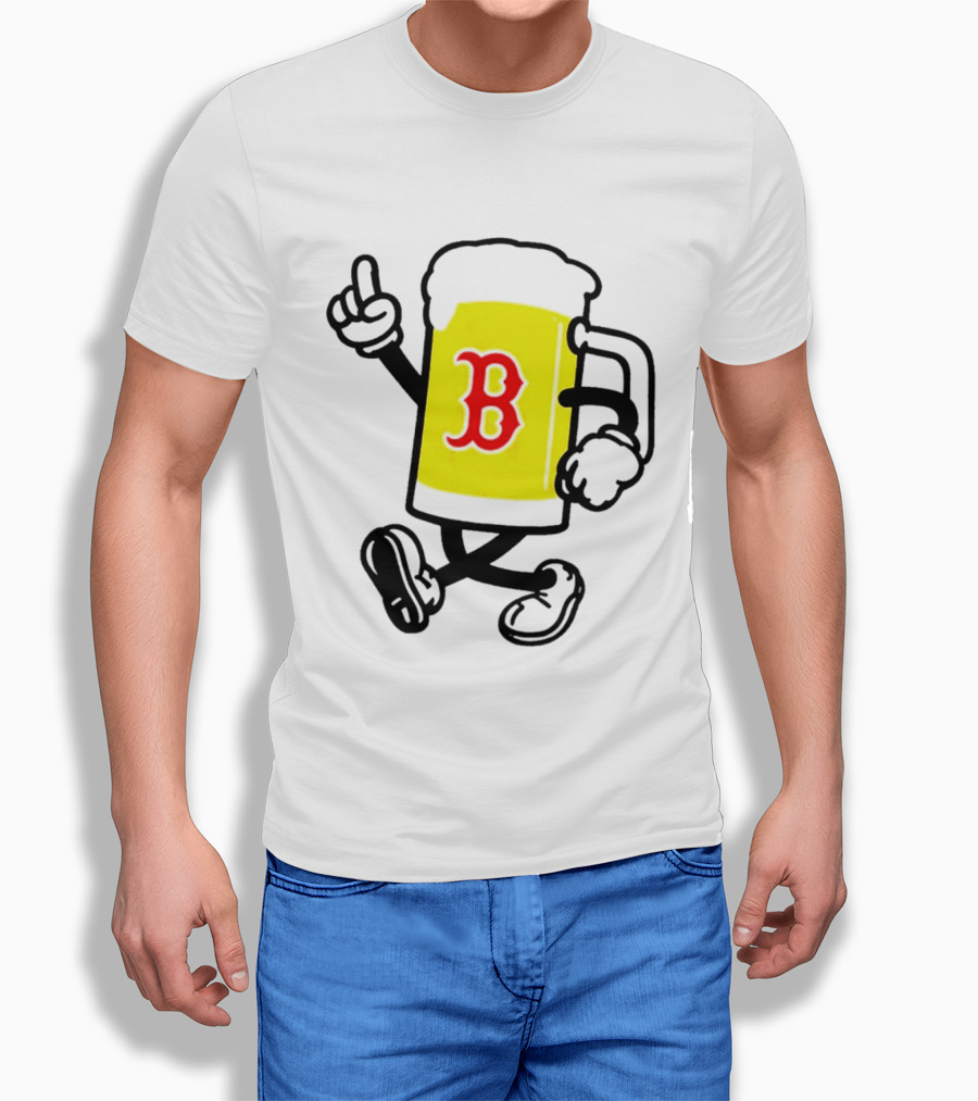 2026 Red Sox Beer With Walking Foam And Red B T-Shirt