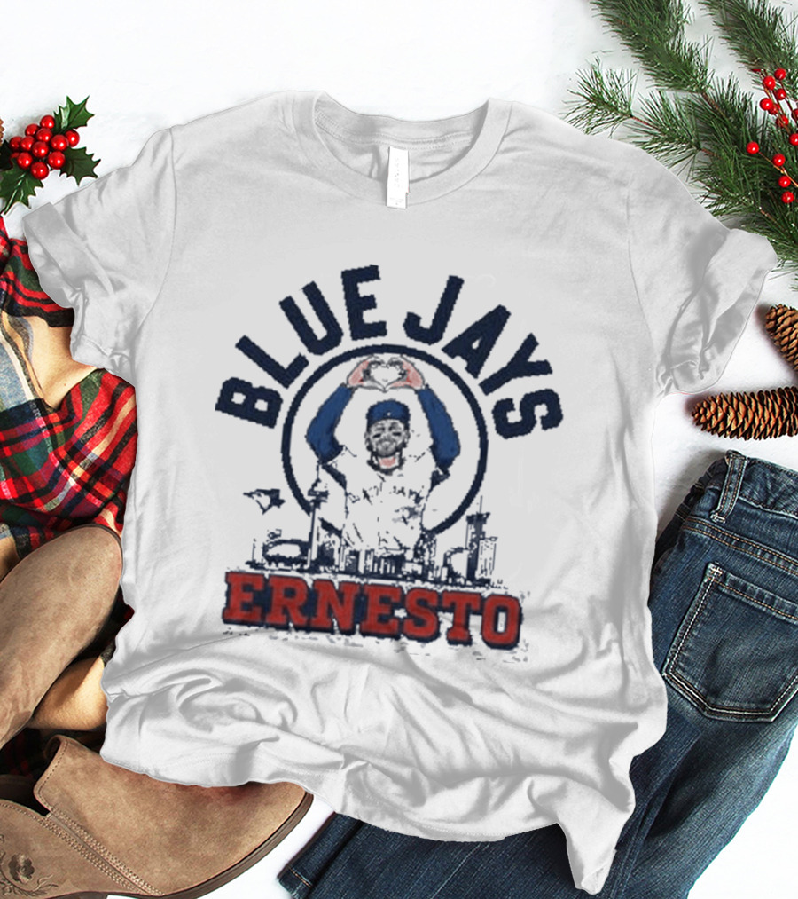 Blue Jays Ernesto Skyline Catch Celebration T-Shirt