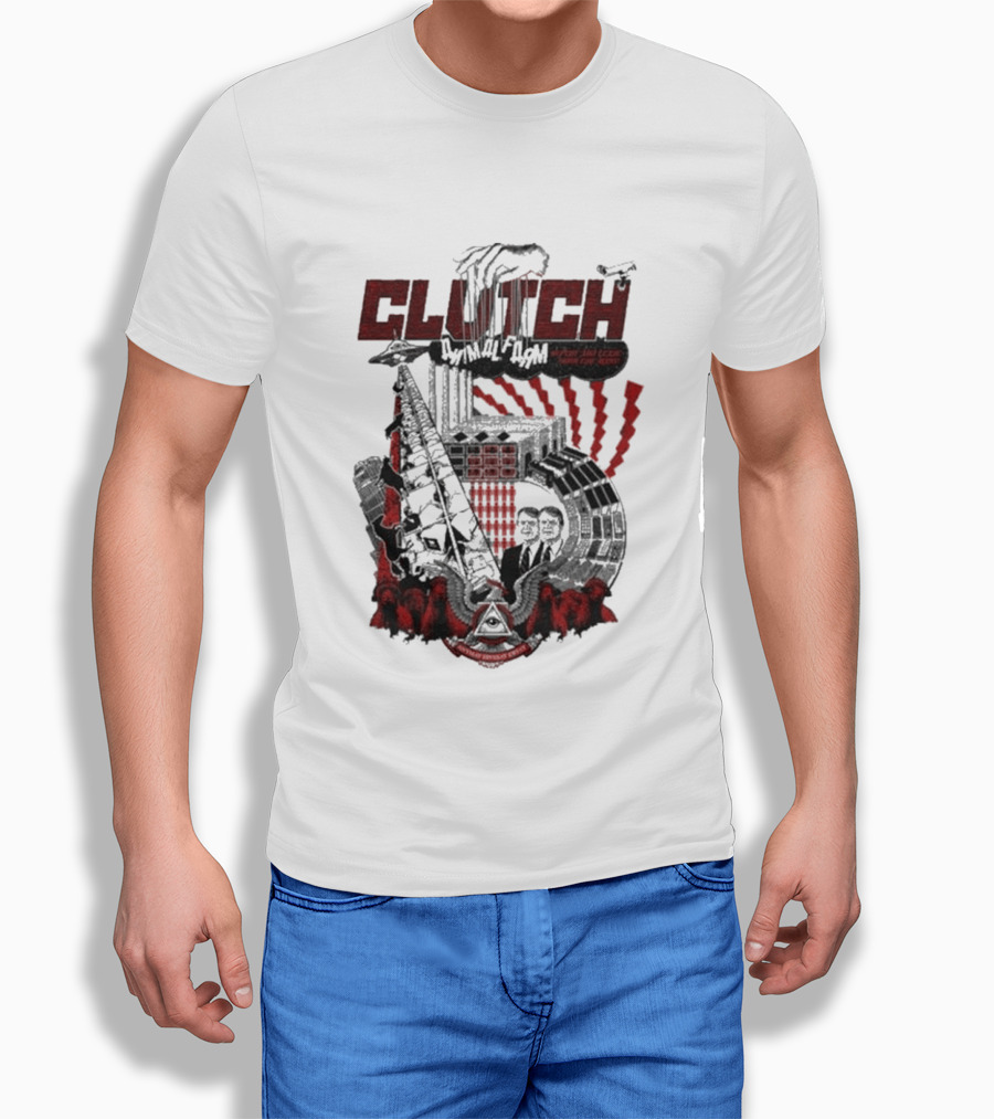 CLUTCH Animal Farm Orwellian Imagery With Windmill And Pig Revolution T-Shirt