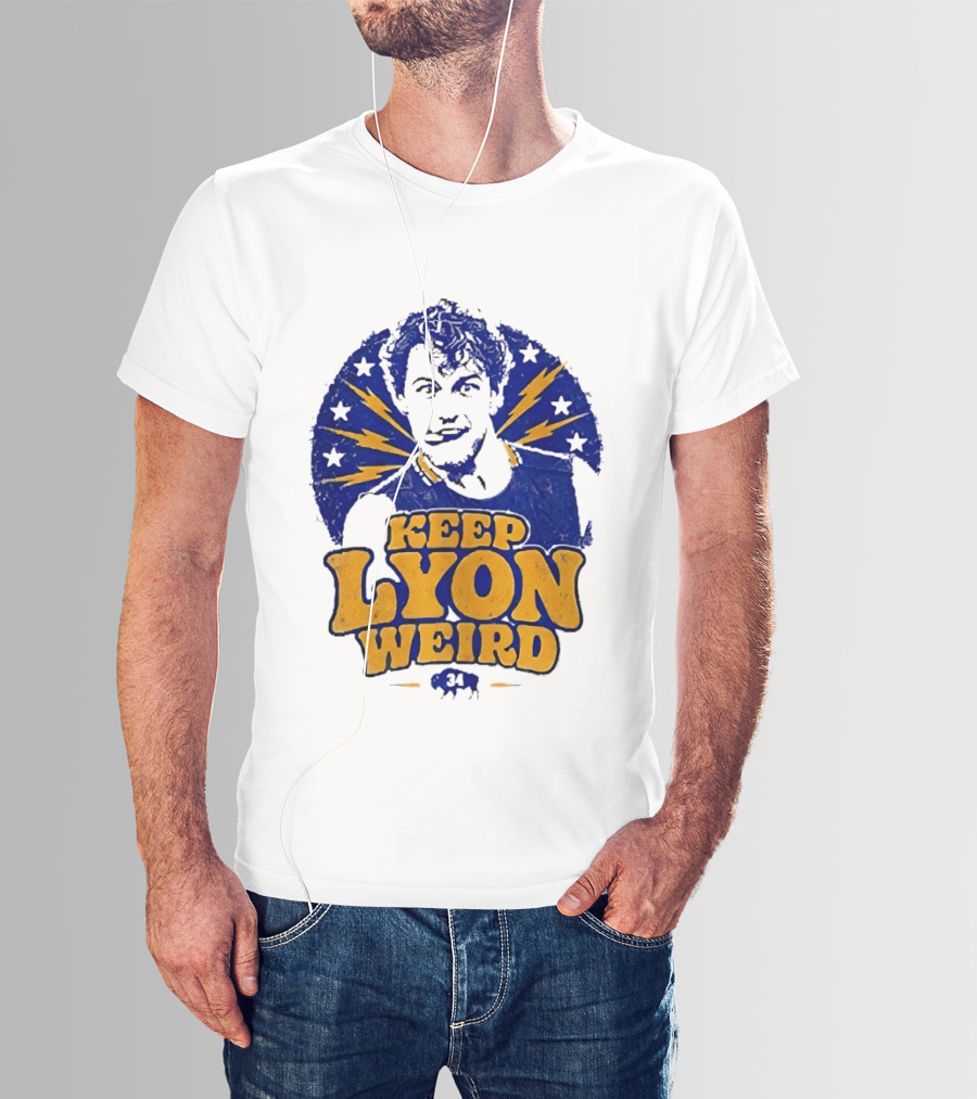 Keep Lyon Weird Hockey Player 34 Buffalo Sabres Lightning Stars T-Shirt