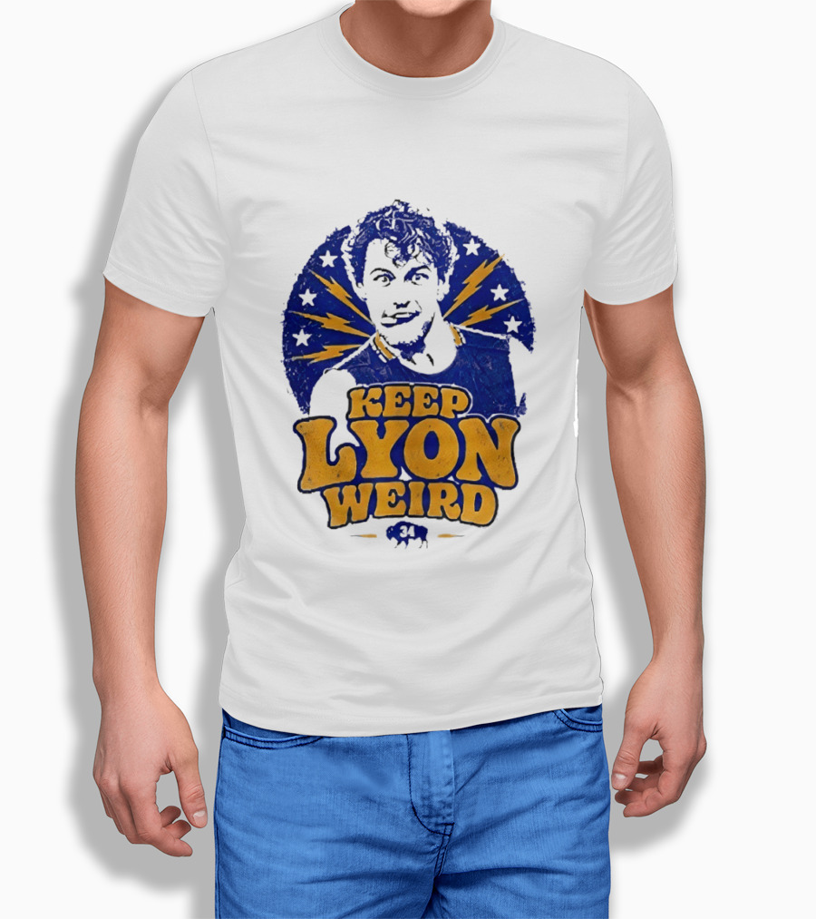 Keep Lyon Weird Hockey Player 34 Buffalo Sabres Lightning Stars T-Shirt