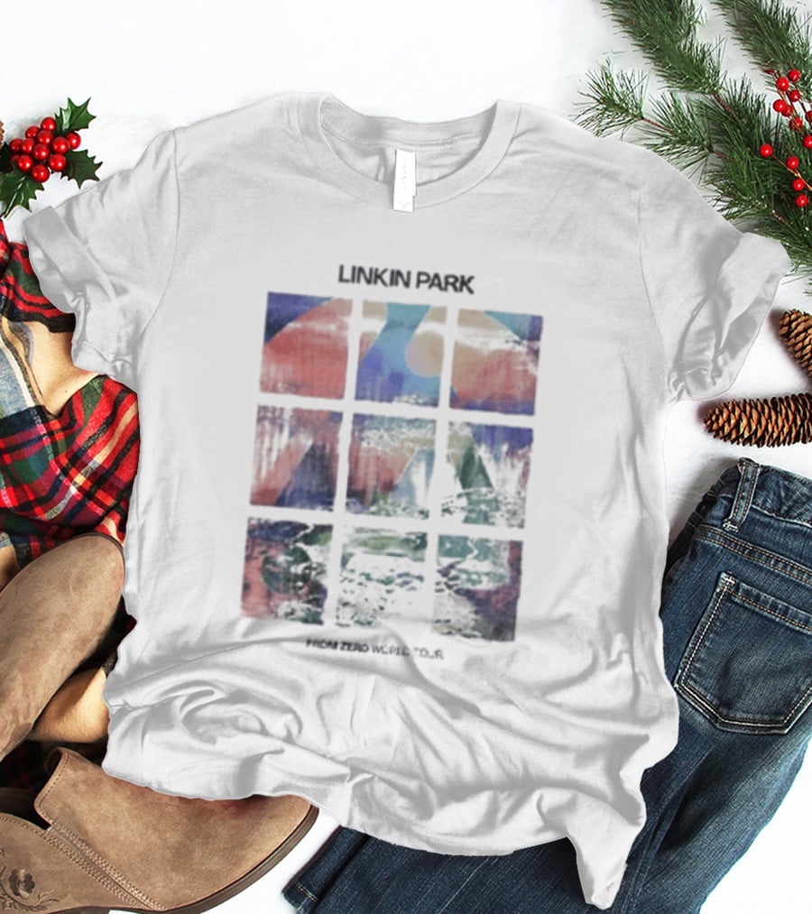 Linkin Park Fz World Tour Australia 2026 Colorful Abstract Squares T-Shirt