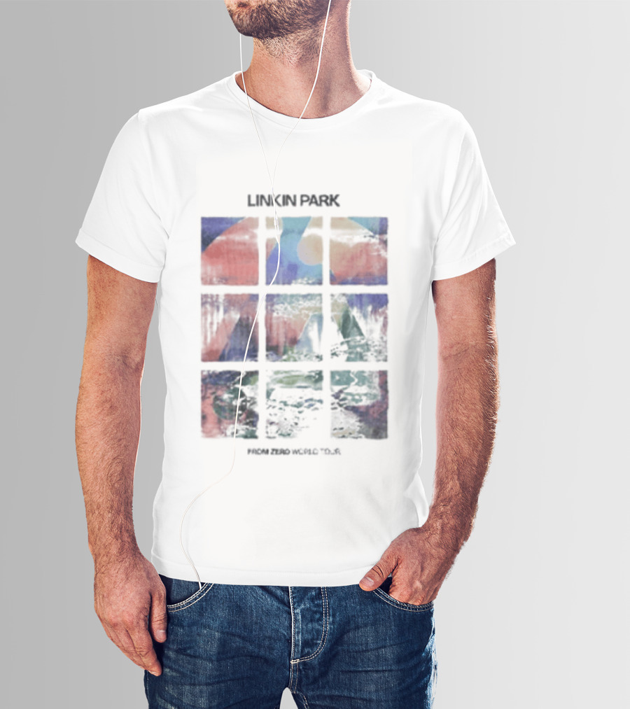 Linkin Park Fz World Tour Australia 2026 Colorful Abstract Squares T-Shirt