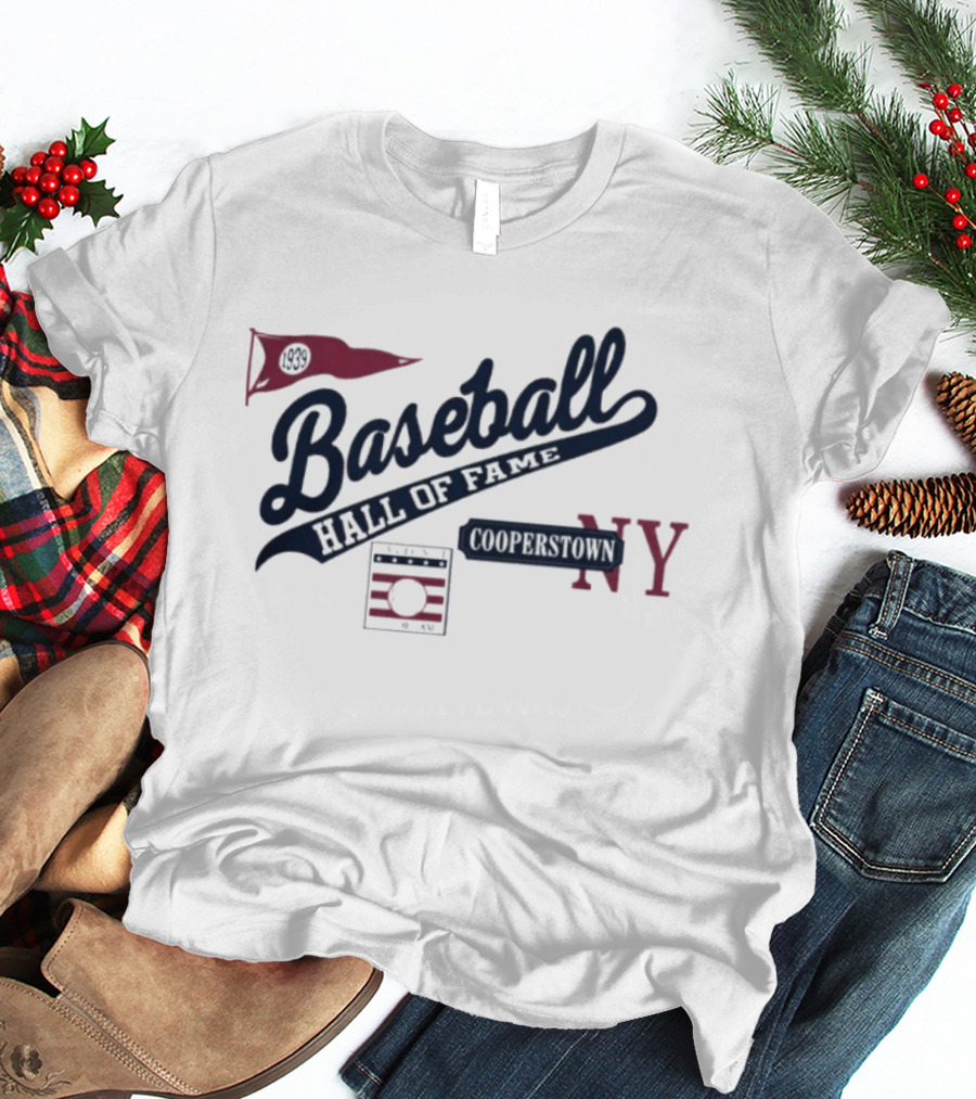 Baseball Hall Of Fame Cooperstown NY Red Pennant T-Shirt