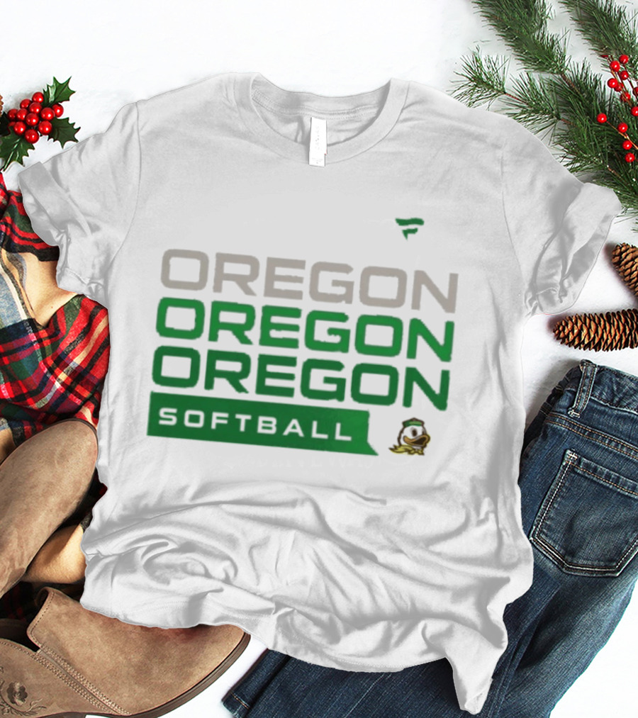 Oregon Ducks Softball Triple Oregon Text Tri Blend T-Shirt