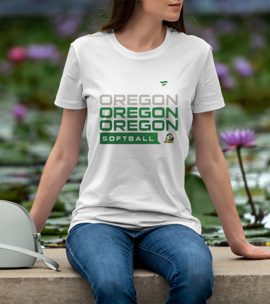 Oregon Ducks Softball Triple Oregon Text Tri Blend T-Shirt