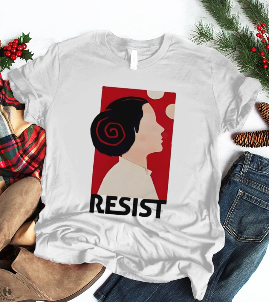 Princess Leia Resist Style Icon With Red And White T-Shirt