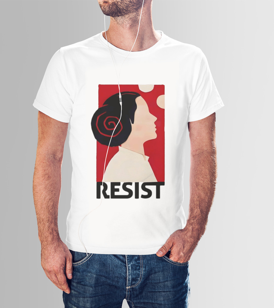 Princess Leia Resist Style Icon With Red And White T-Shirt