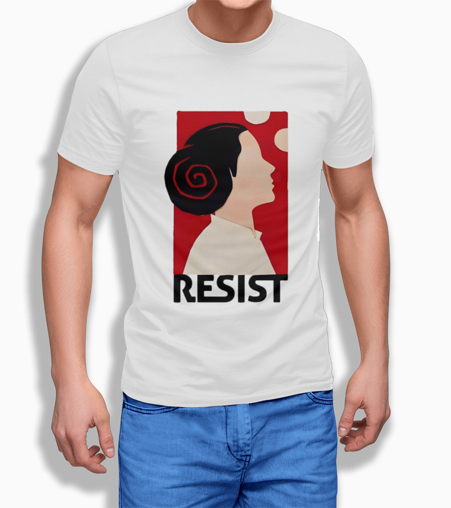 Princess Leia Resist Style Icon With Red And White T-Shirt