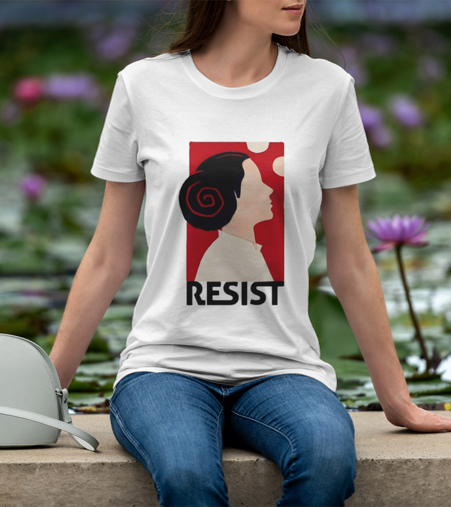 Princess Leia Resist Style Icon With Red And White T-Shirt