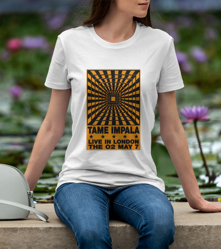 Tame Impala Live In London The O2 May 7 Optical Illusion Concert T-Shirt