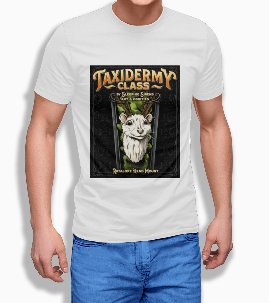 Taxidermy Class Sleeping Sirens Art Oddities Ratalope Head Mount T-Shirt