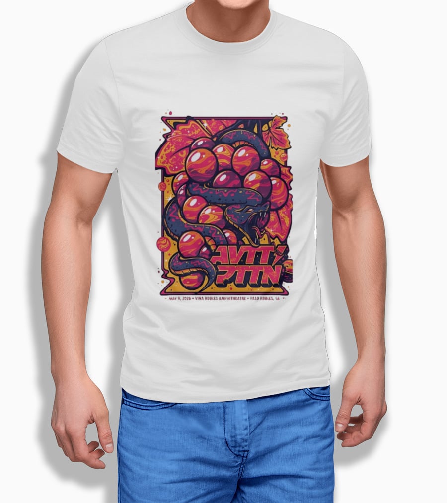 Avett Brothers Paso Robles CA 2026 May 9 Tour Snake Grapes T-Shirt