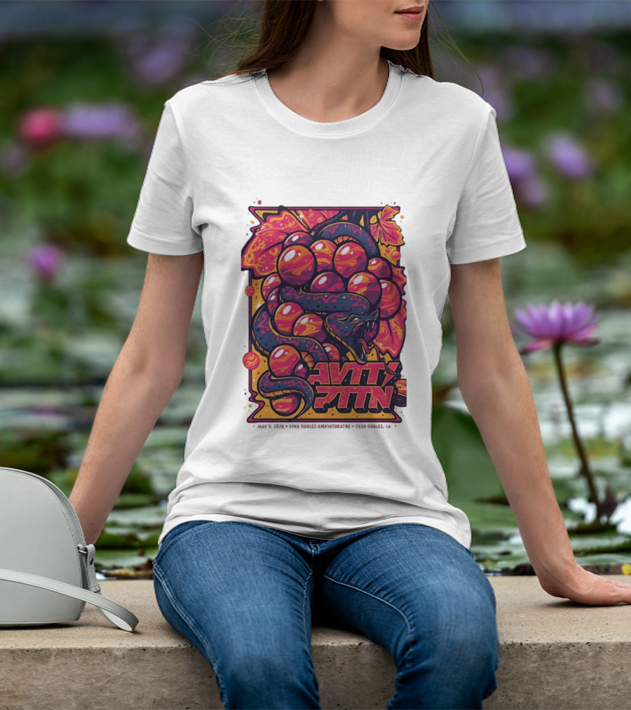 Avett Brothers Paso Robles CA 2026 May 9 Tour Snake Grapes T-Shirt