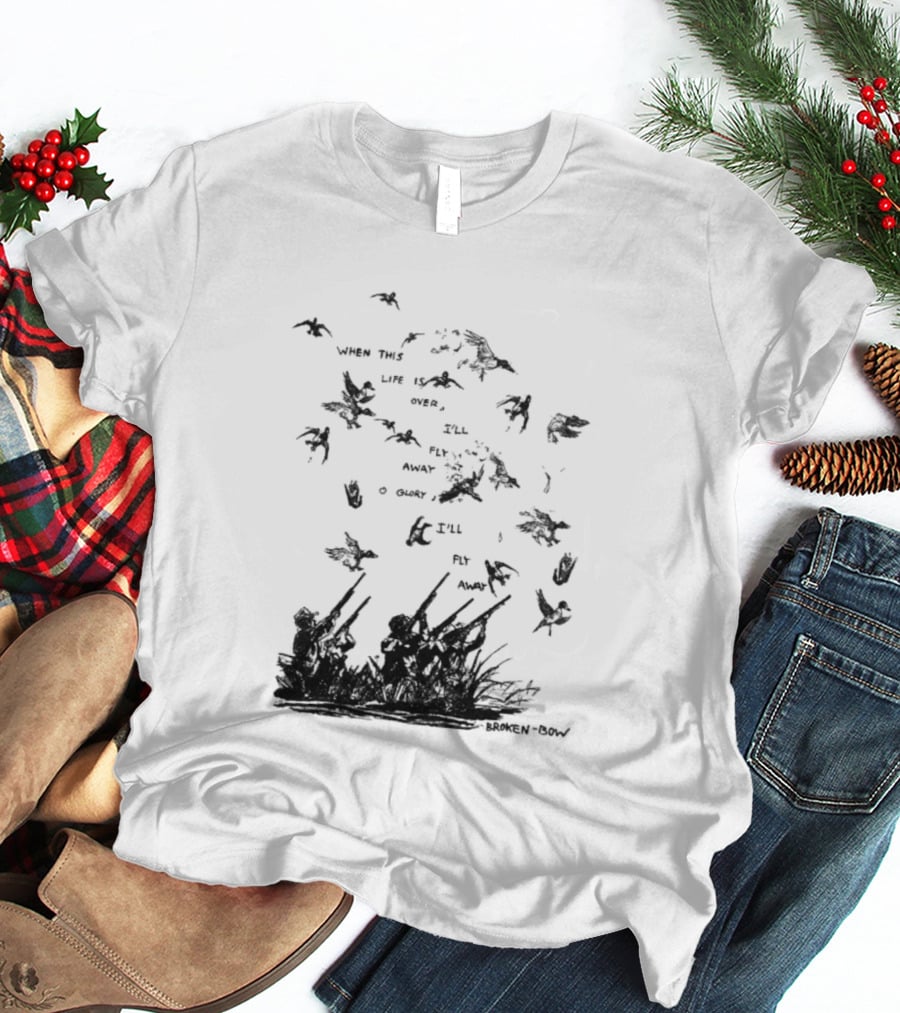 When This Life Is Over I'll Fly Away Glory Bird Silhouette Clouds T-Shirt