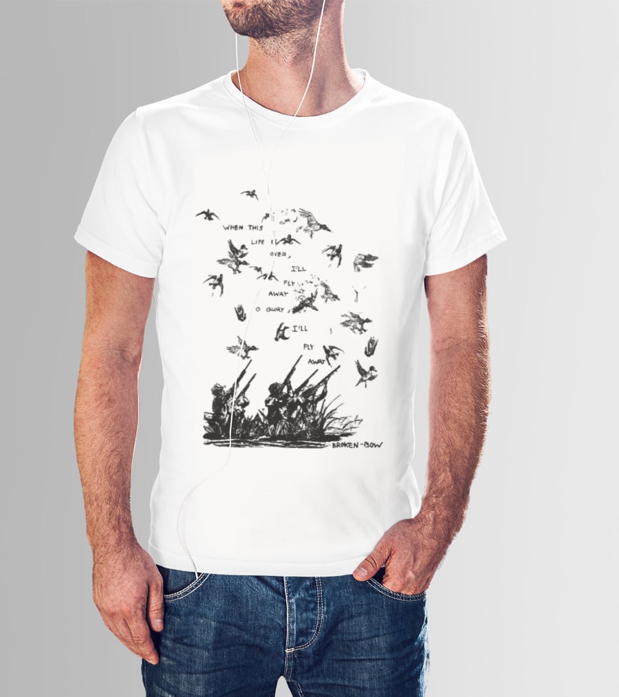 When This Life Is Over I'll Fly Away Glory Bird Silhouette Clouds T-Shirt