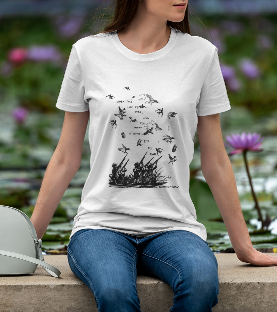 When This Life Is Over I'll Fly Away Glory Bird Silhouette Clouds T-Shirt