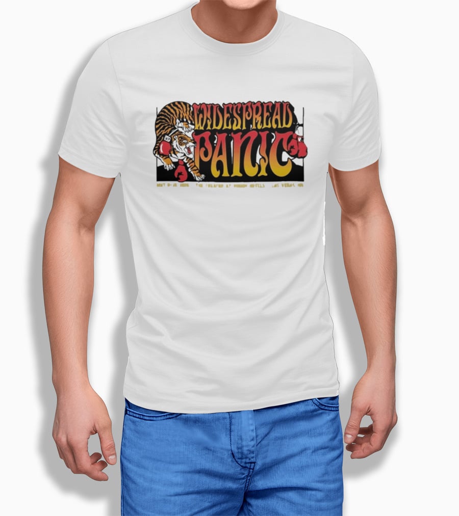 Widespread Panic May 8 10 2026 Las Vegas NV Tiger Boxing Gloves T-Shirt