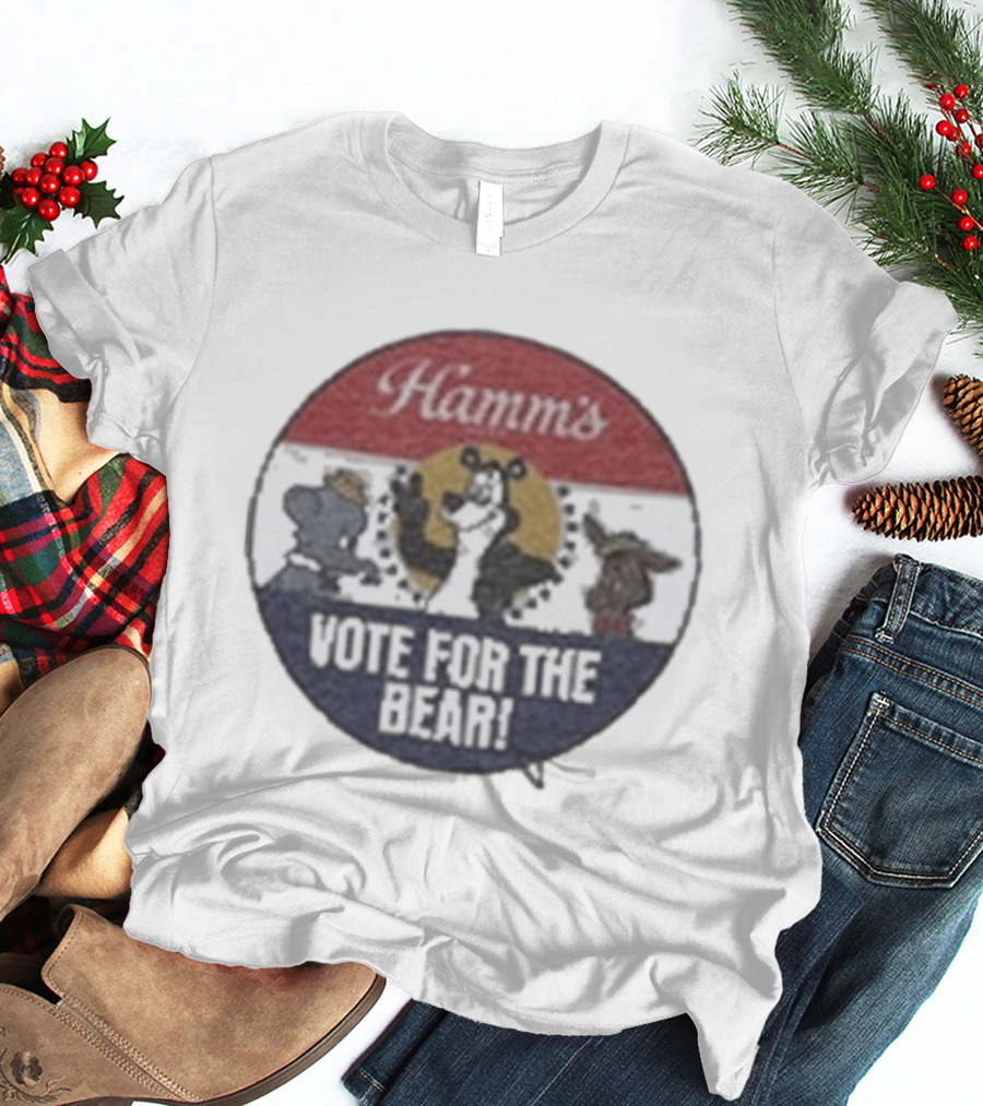 Hamms Vote For The Bear Barn Owl Seattle Faded Ringer T-Shirt