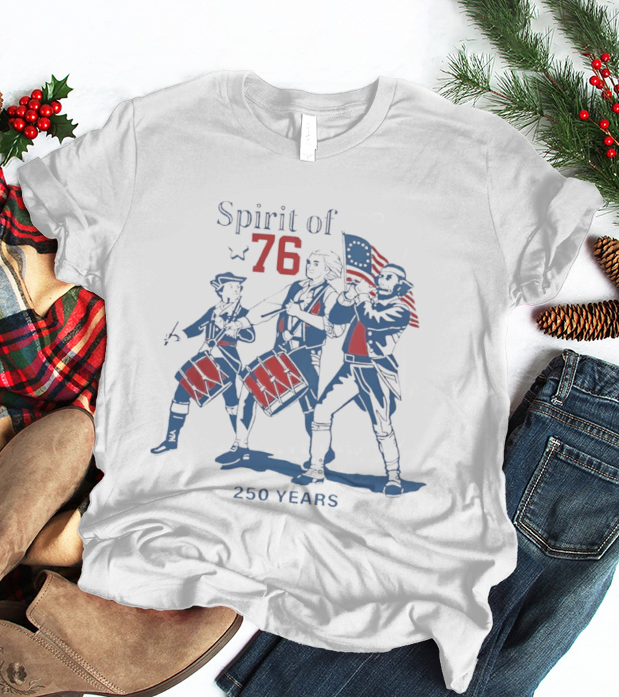 Spirit Of 76 250 Years Patriots American Flag Drummer Trio T-Shirt